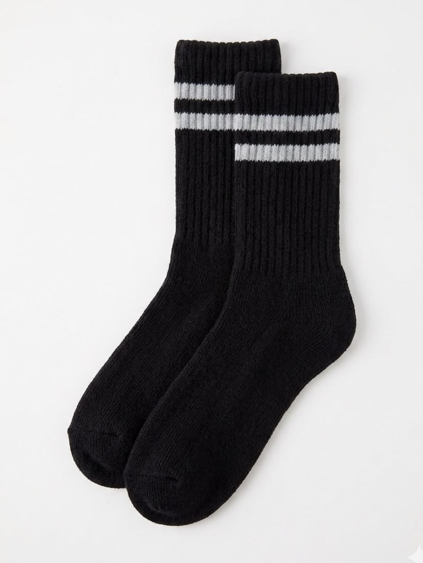 Premium Solid Ribbed Crew Socks - 4-Pair Value Set